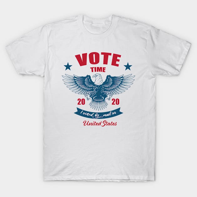 I Voted By Mail USA 2020 Elections Republican Vs Democrat Eagle T-Shirt by BijStore